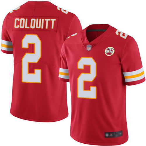 Youth Kansas City Chiefs #2 Colquitt Dustin Red Team Color Vapor Untouchable Limited Player Football Nike NFL Jersey